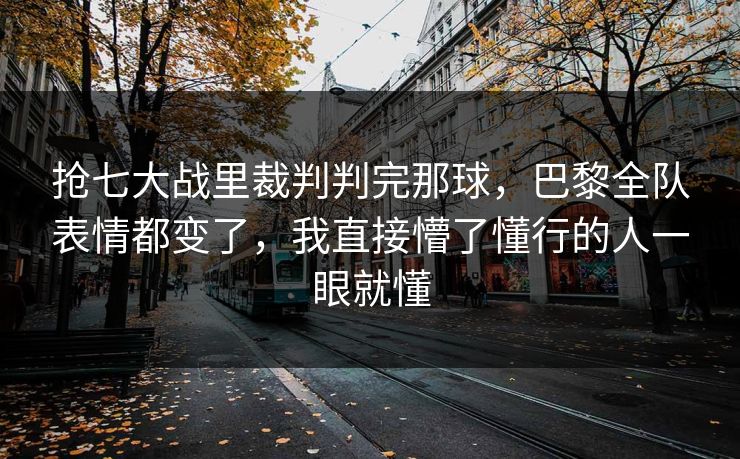 抢七大战里裁判判完那球，巴黎全队表情都变了，我直接懵了懂行的人一眼就懂